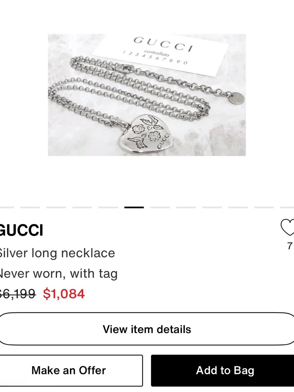 Gucci RARE  925 necklace tiger/blind for love🔥🔥 - Picture 4 of 10